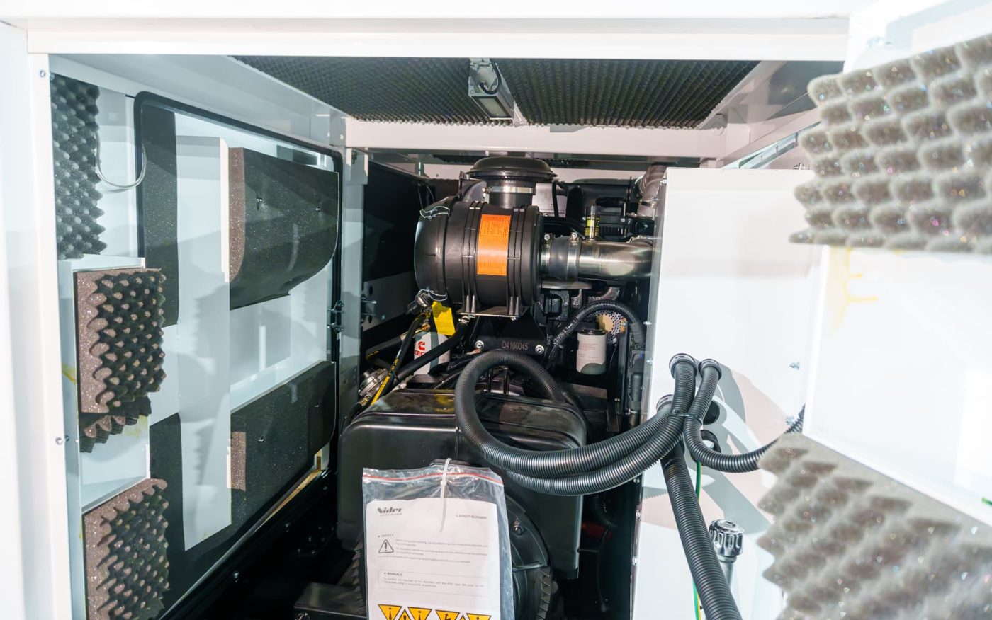 Engine bay of the new 100 kVA set