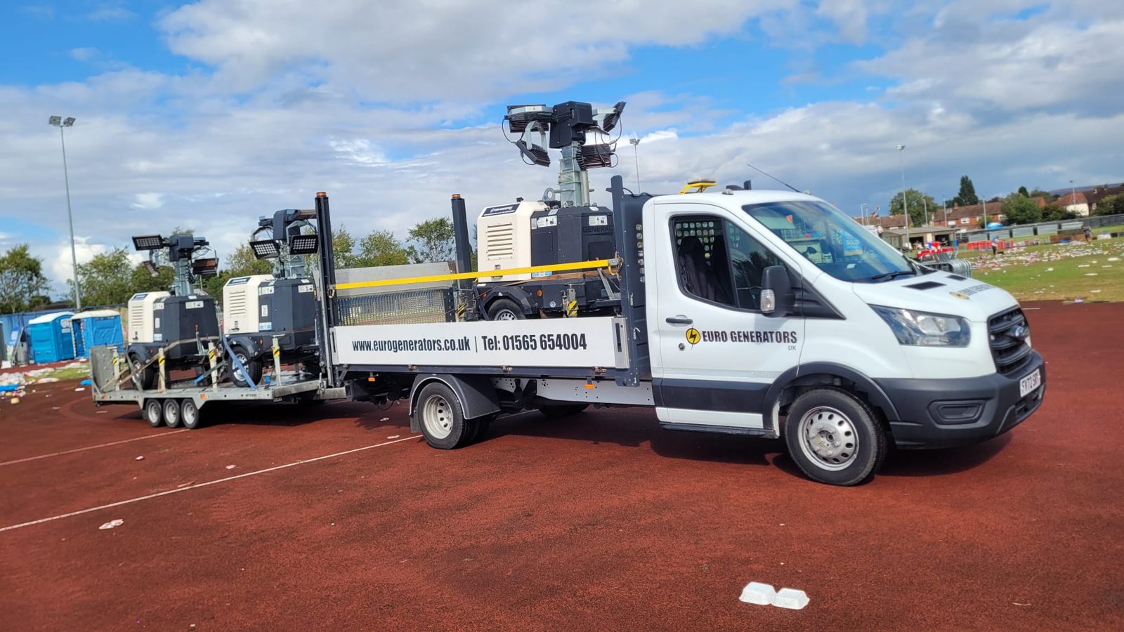 Euro Generators van delivering lighting towers
