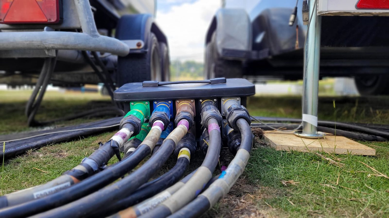 Powerlock cables feeding an event site