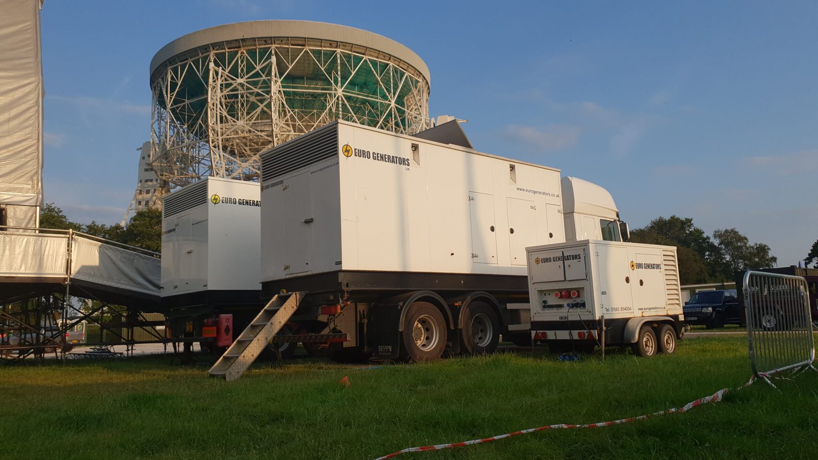 Euro Generators sets powering an event at Jodrell Bank