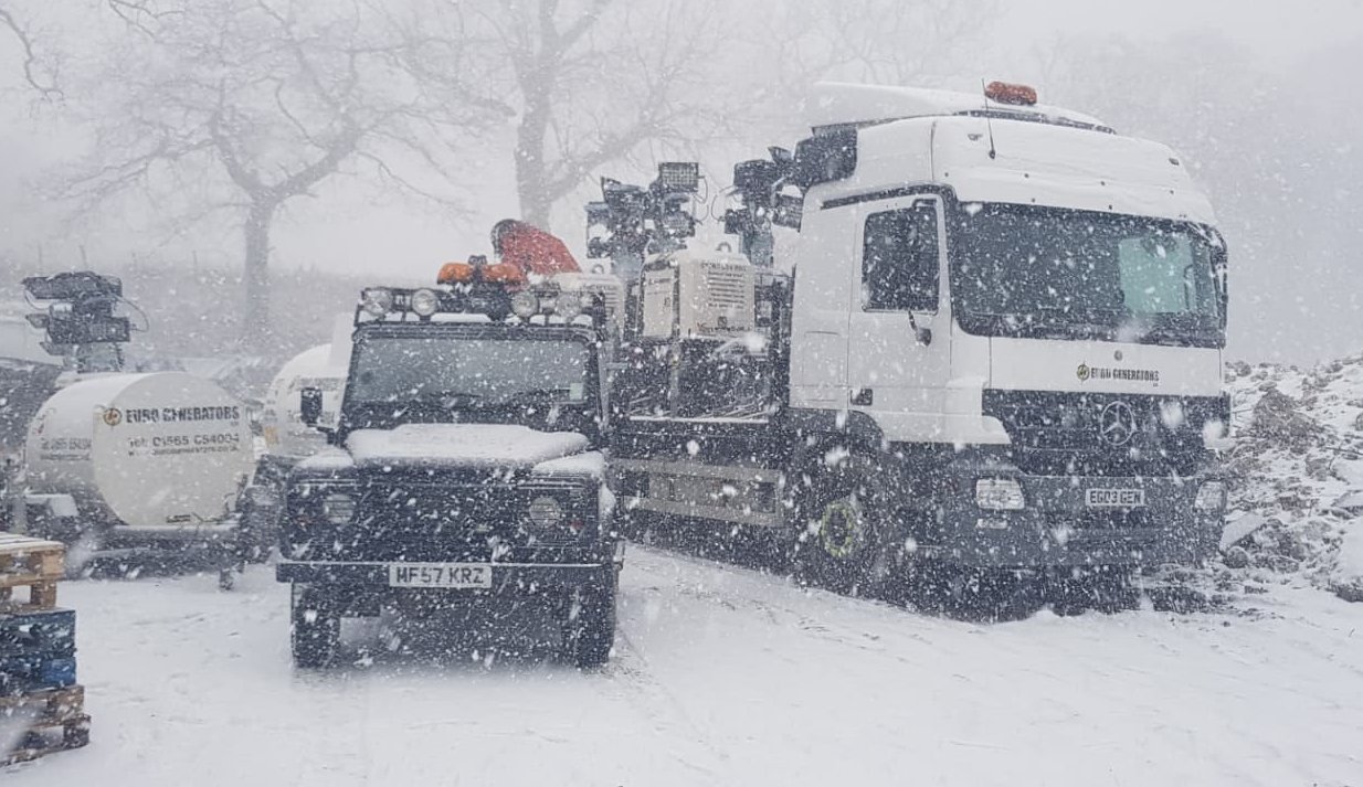 Euro Generators fleet out in heavy snow