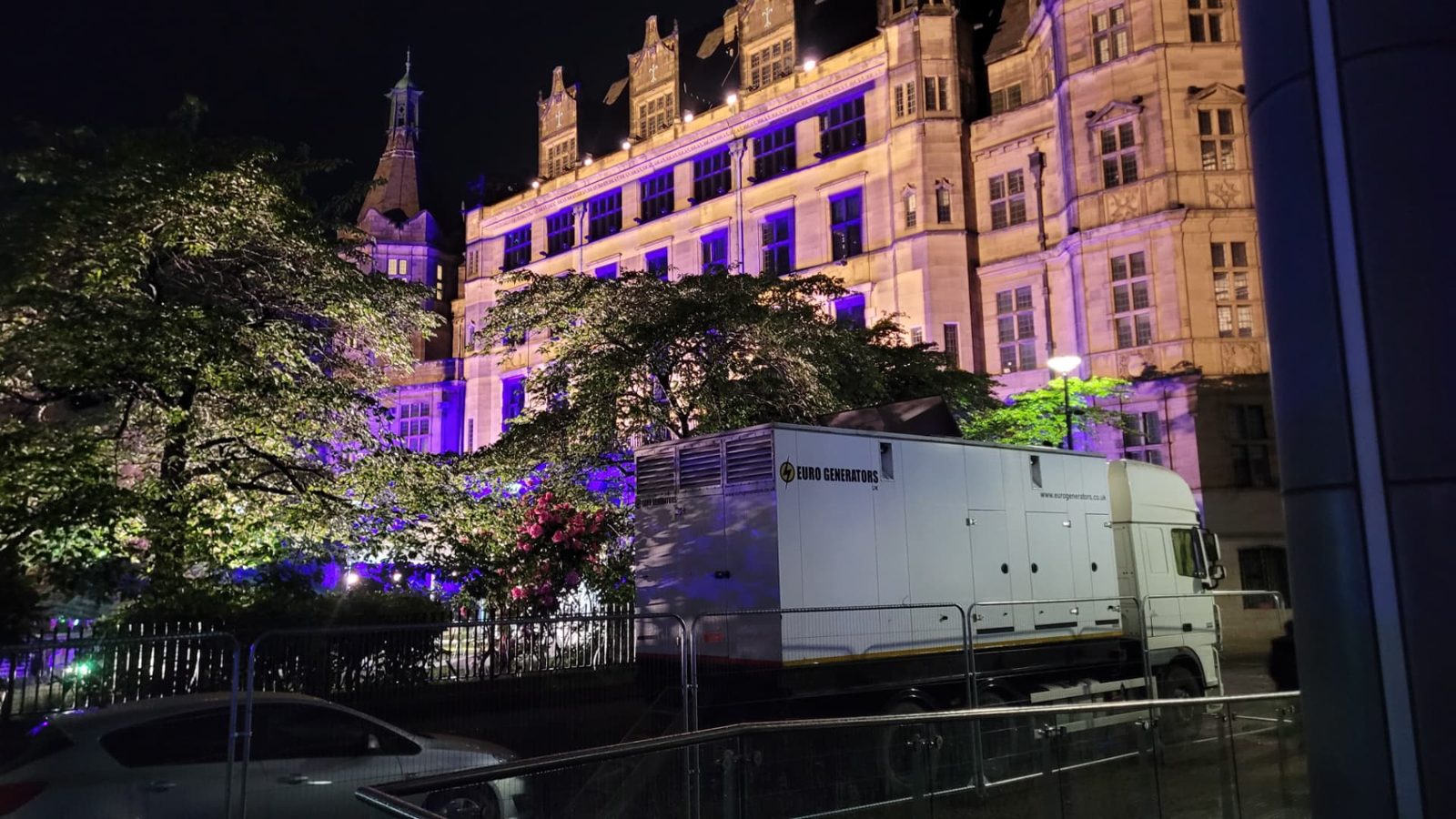 Euro Generators kit on a night-time city event