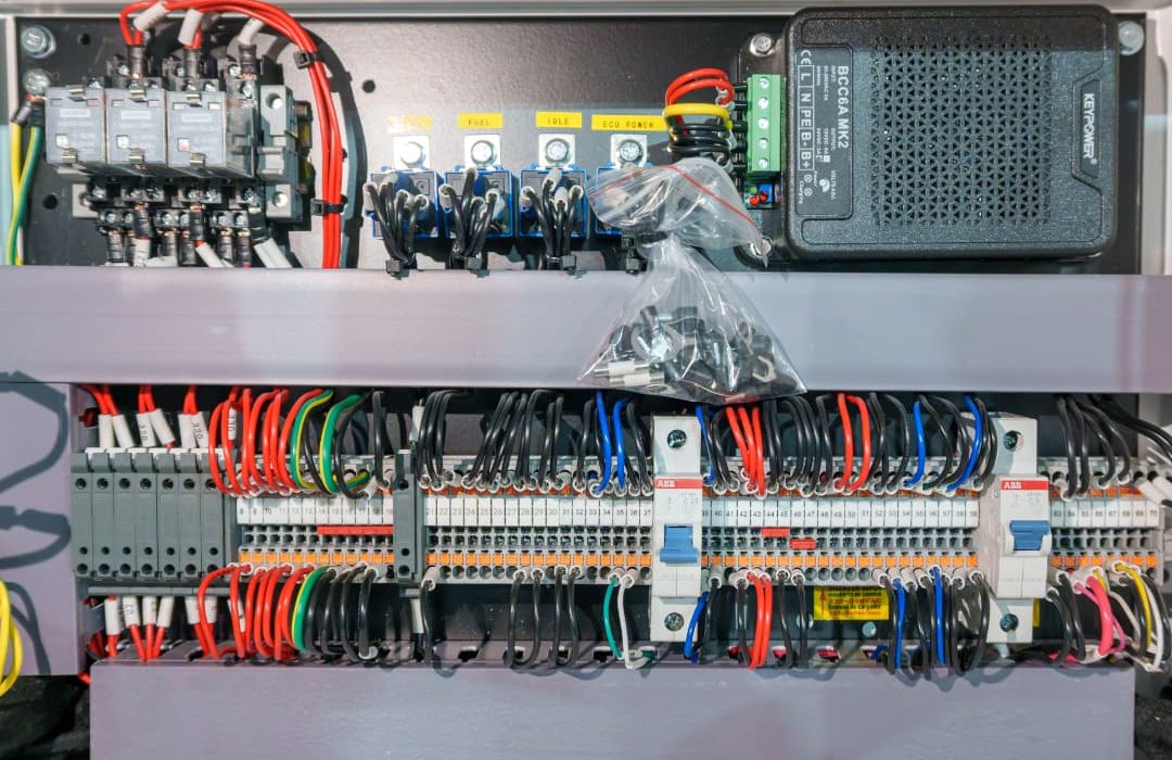 Neatly wired control cabinet