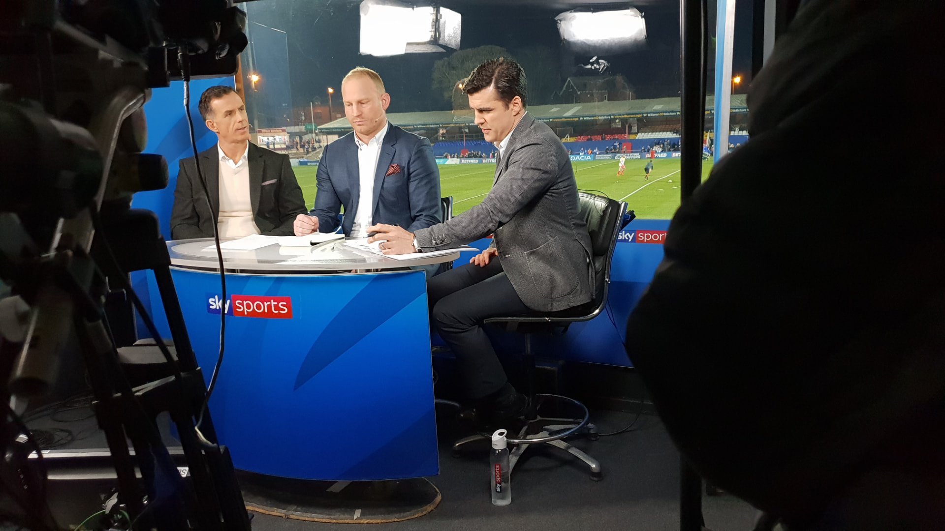 Studio presentation desk at a football ground